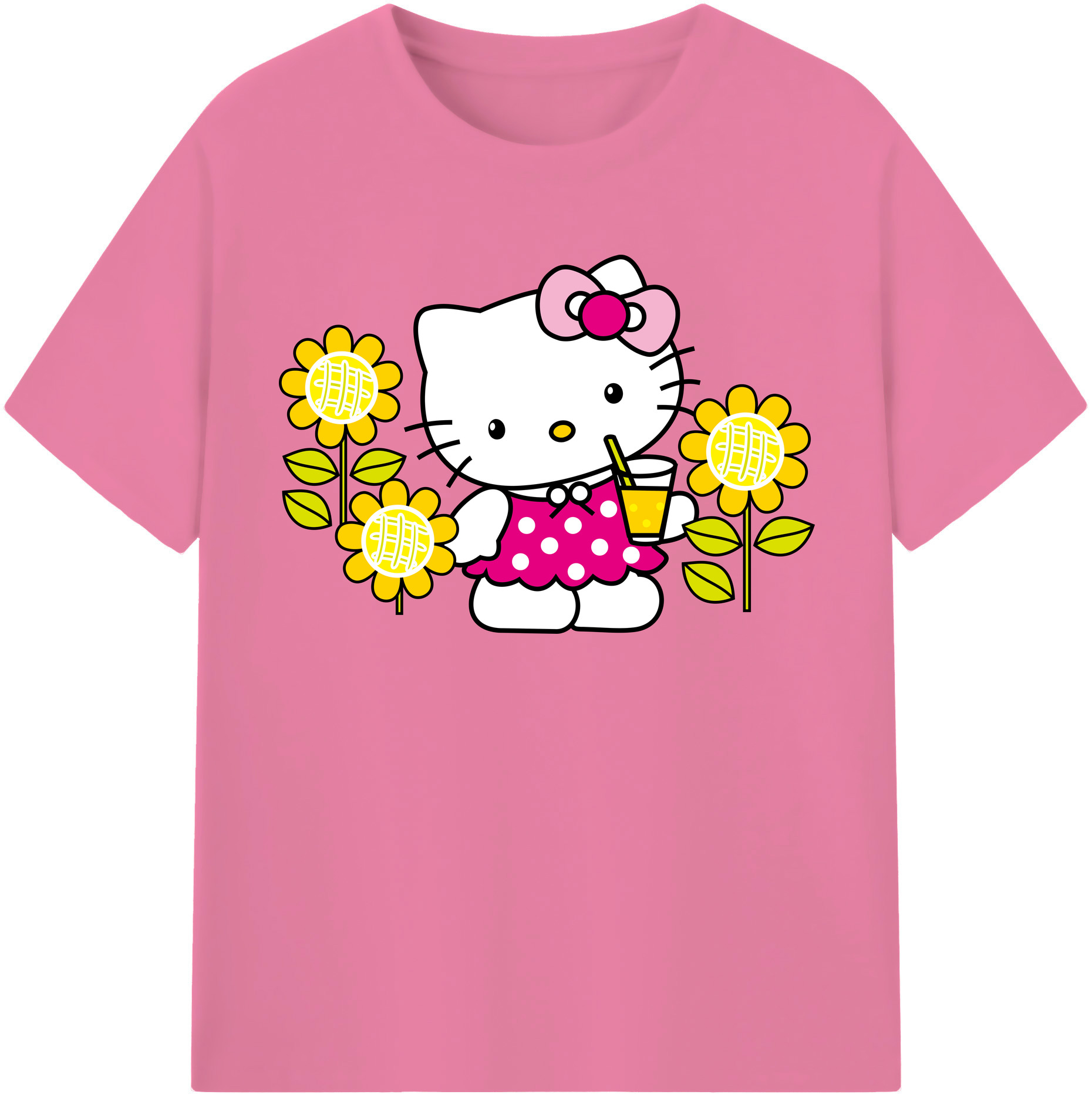 （画像用） Hello Kitty ハローキティ 綿100％半袖Tシャツ（フロントプリント）